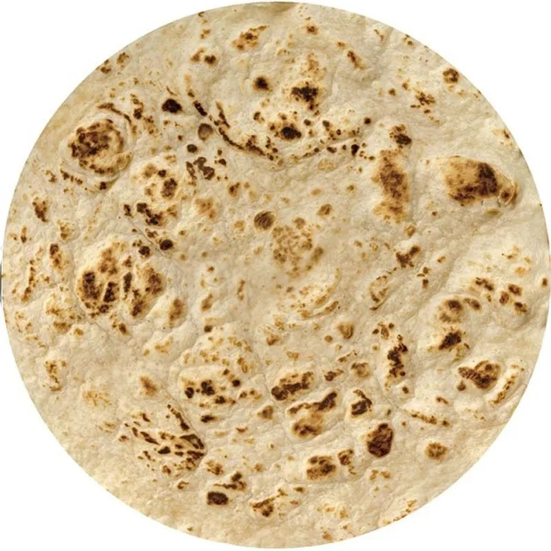 Corn Tortilla Pizza Round Fleece Winter Throw Blanket