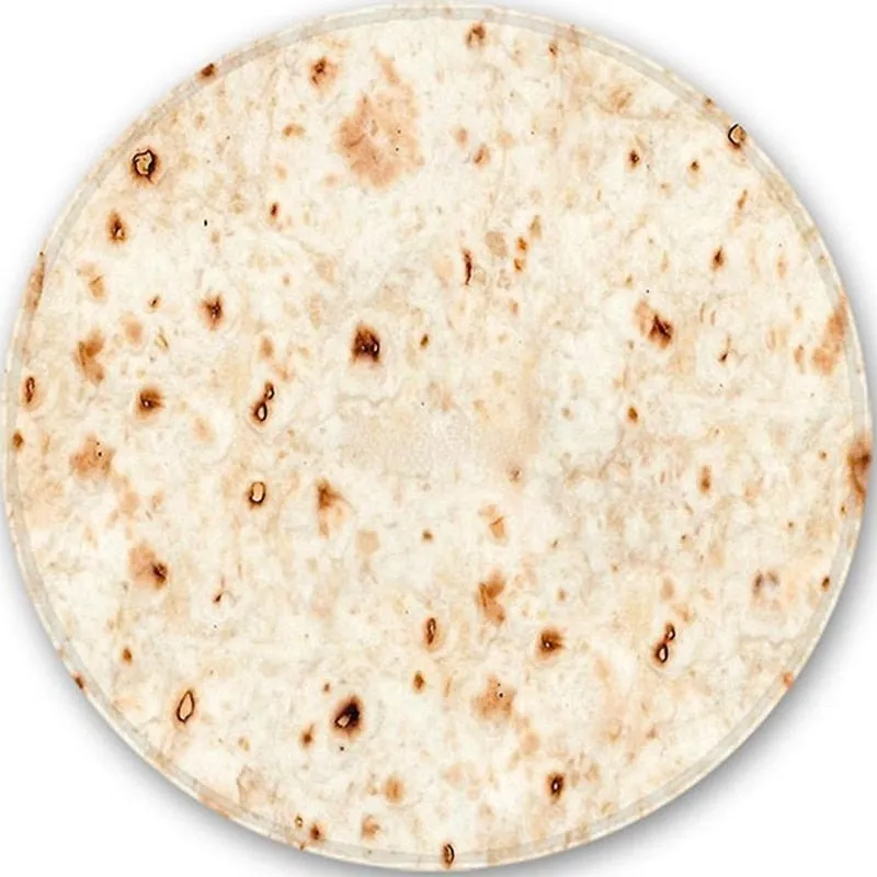 Corn Tortilla Pizza Round Fleece Winter Throw Blanket