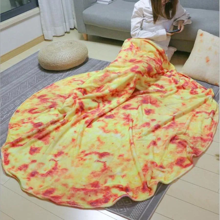 Corn Tortilla Pizza Round Fleece Winter Throw Blanket