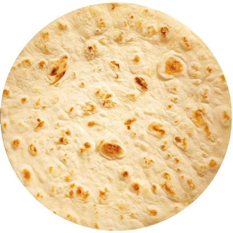 Corn Tortilla Pizza Round Fleece Winter Throw Blanket