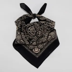 Cotton Rosey Bandana - Black