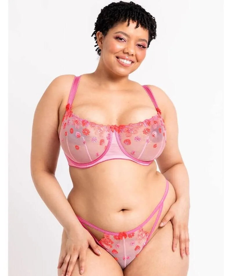 Curvy Kate Strawberry Crush Balcony Bra - Pink Multi