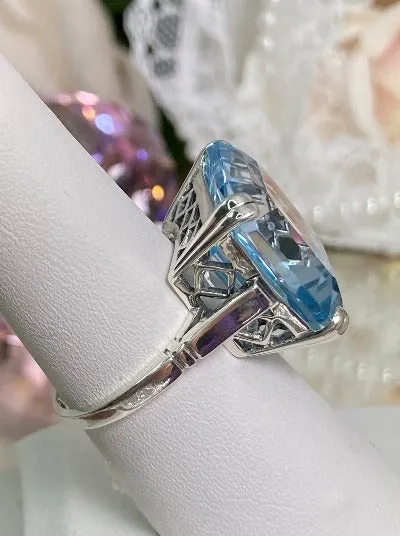 D1, Art Deco Ring, 20ct Big Huge Square Natural Gems, Vintage Jewelry Design#D1