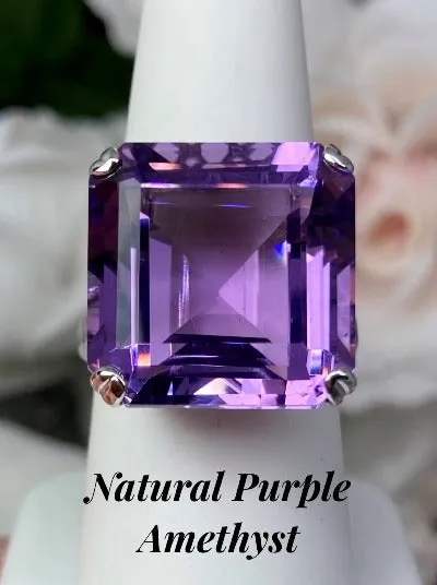 D1, Art Deco Ring, 20ct Big Huge Square Natural Gems, Vintage Jewelry Design#D1