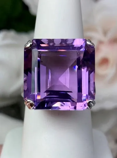 D1, Art Deco Ring, 20ct Big Huge Square Natural Gems, Vintage Jewelry Design#D1
