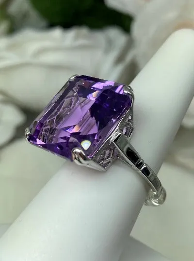 D1, Art Deco Ring, 20ct Big Huge Square Natural Gems, Vintage Jewelry Design#D1