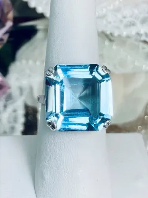 D1, Art Deco Ring, 20ct Big Huge Square Natural Gems, Vintage Jewelry Design#D1