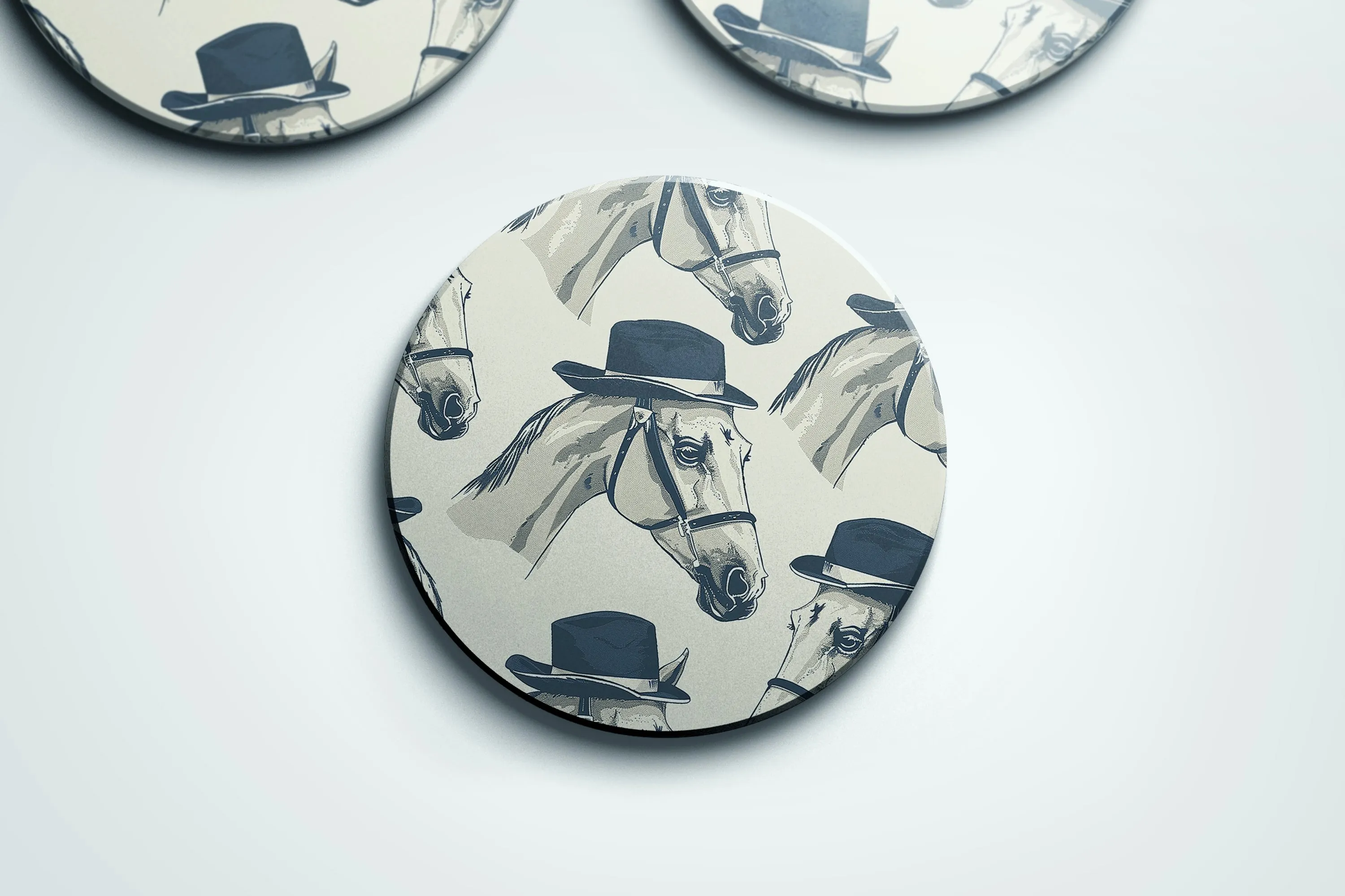 Dapper Horses whimsical illustration coaster set | Horse   Whiskey Collection