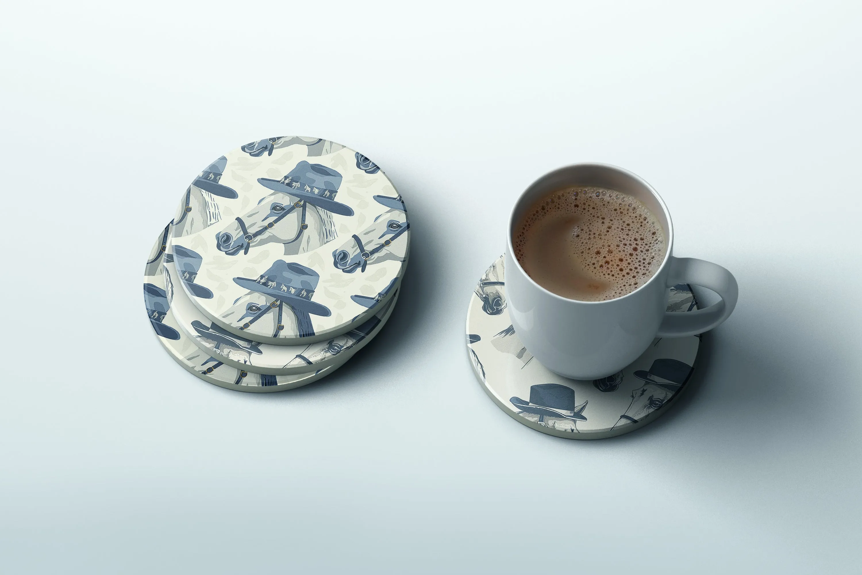 Dapper Horses whimsical illustration coaster set | Horse   Whiskey Collection