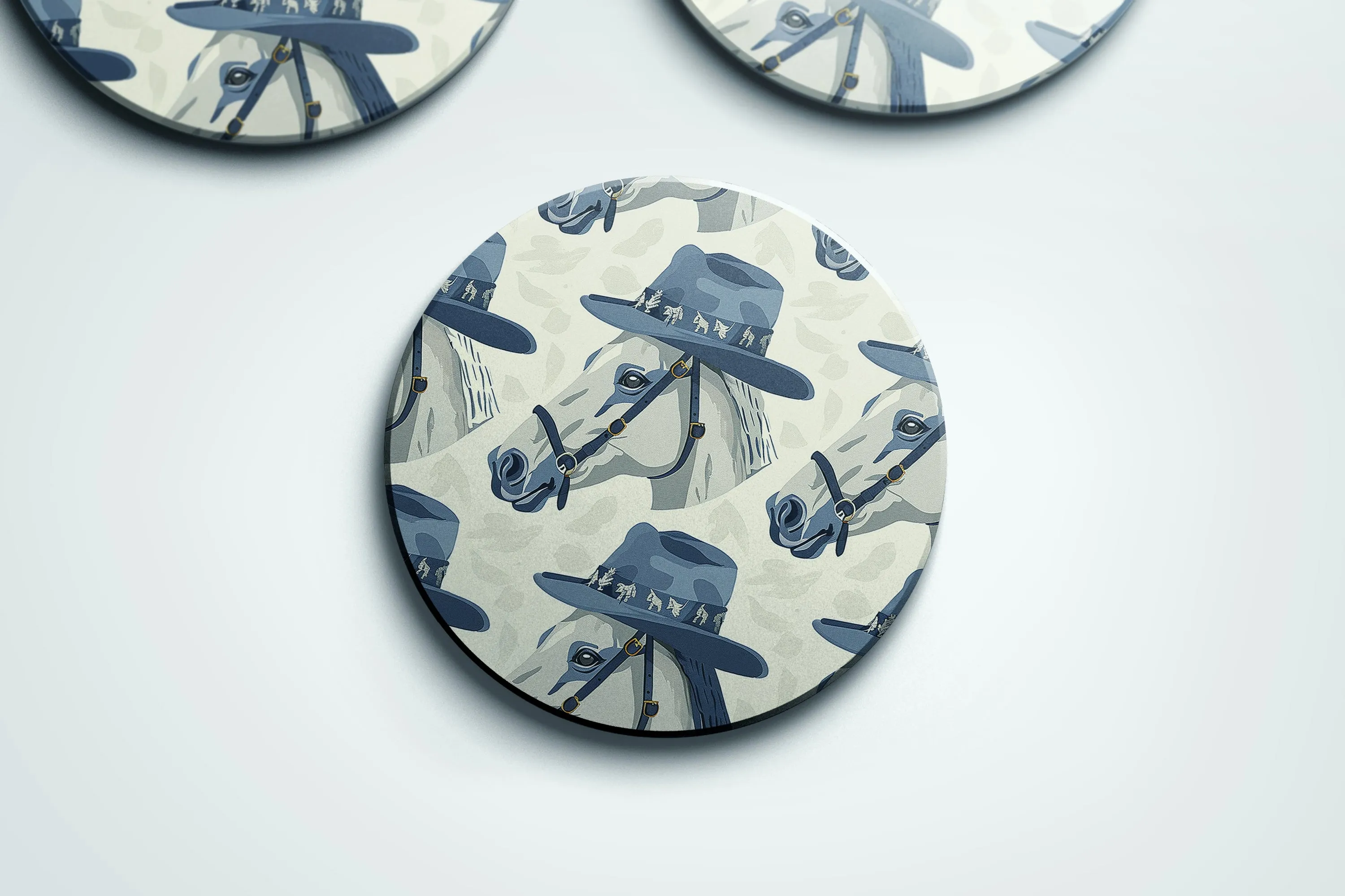 Dapper Horses whimsical illustration coaster set | Horse   Whiskey Collection