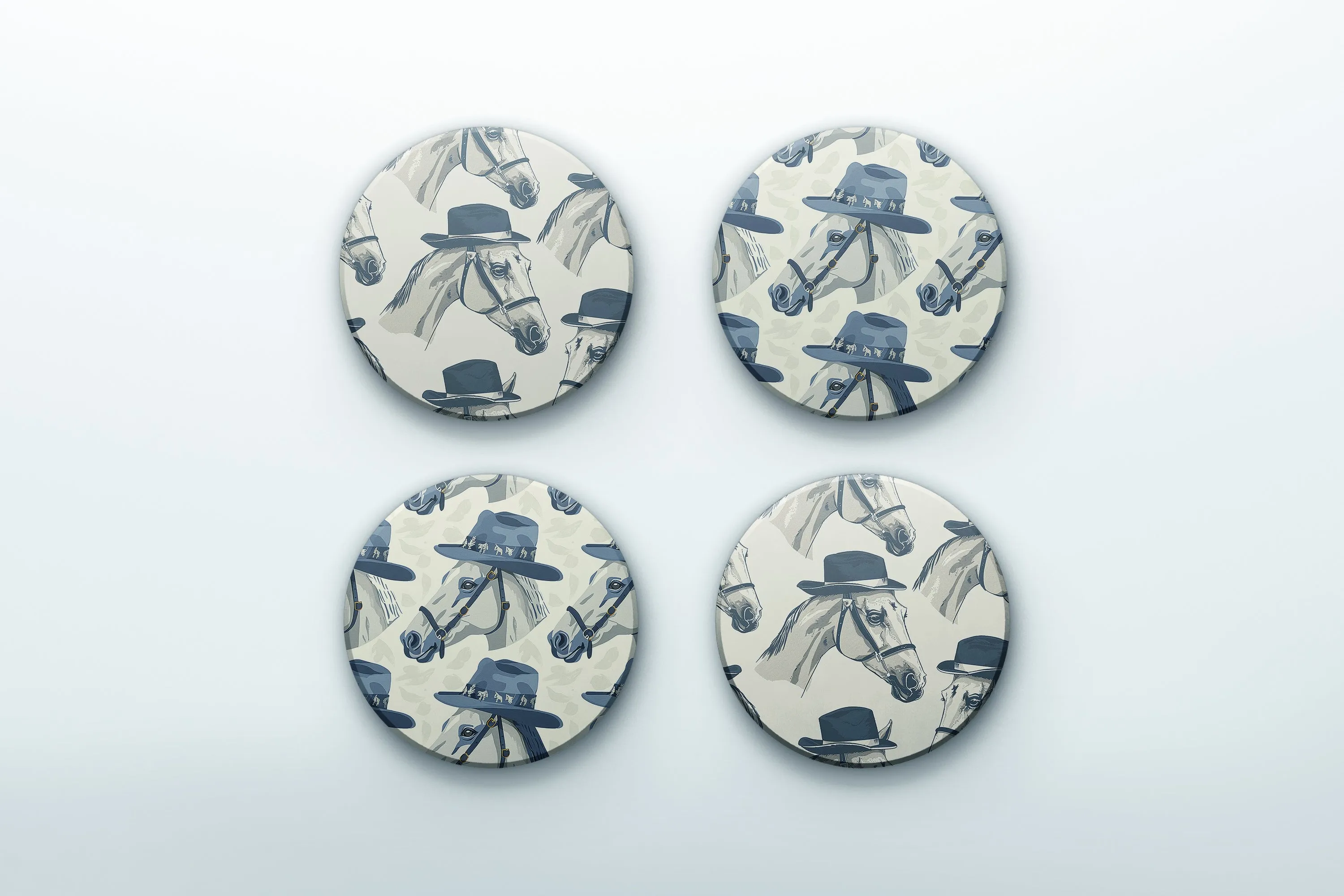 Dapper Horses whimsical illustration coaster set | Horse   Whiskey Collection