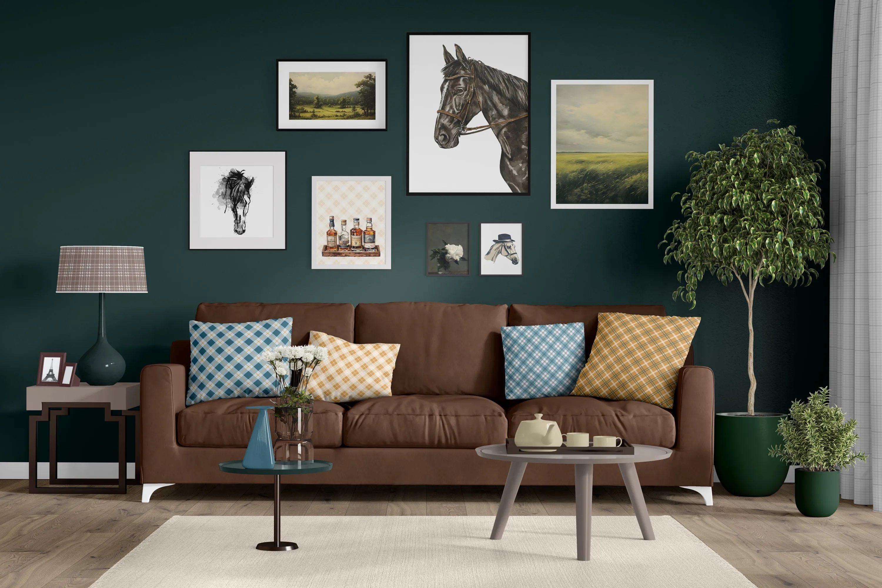 Dapper Horses whimsical illustration coaster set | Horse   Whiskey Collection