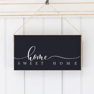 Dark Navy and White Home Sweet Home Twine Hanging Sign