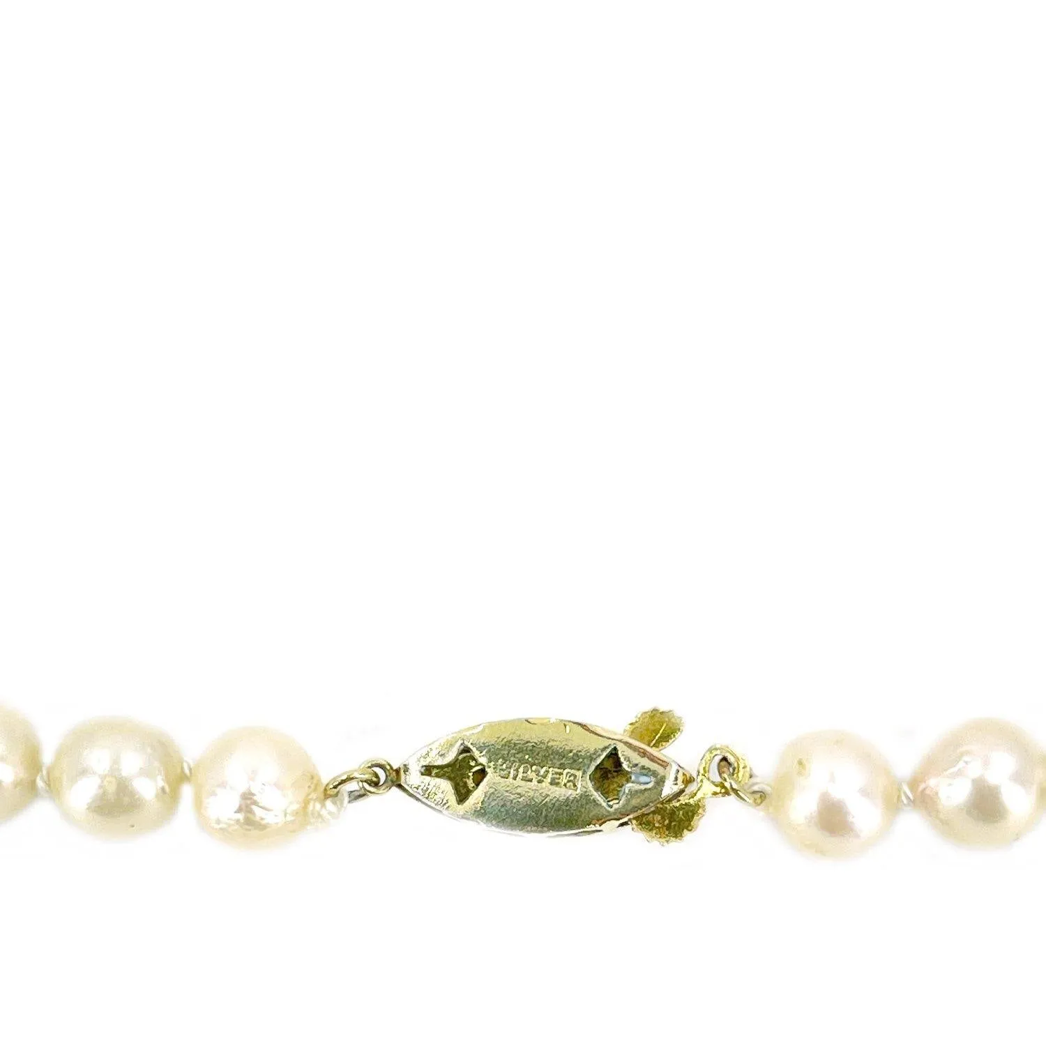 Deco Choker Japanese Saltwater Cultured Akoya Pearl Baroque Necklace - Sterling Silver 15 Inch