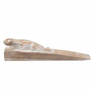 Decorative Door Stop - Hand carved - Gecko