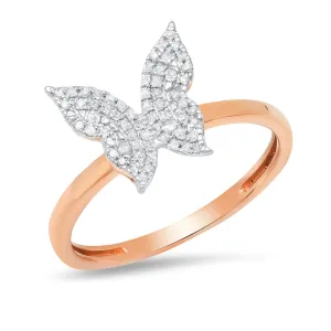 Diamond Butterfly Stacking Ring