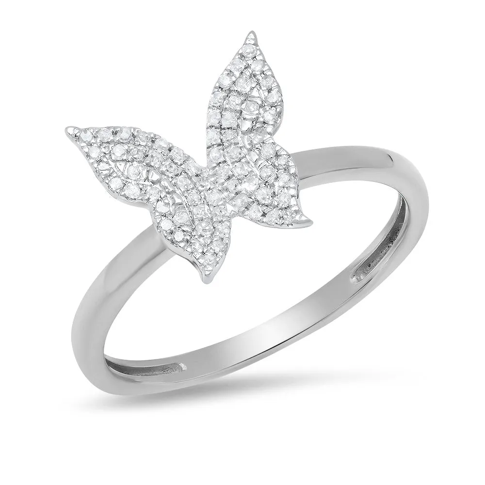 Diamond Butterfly Stacking Ring