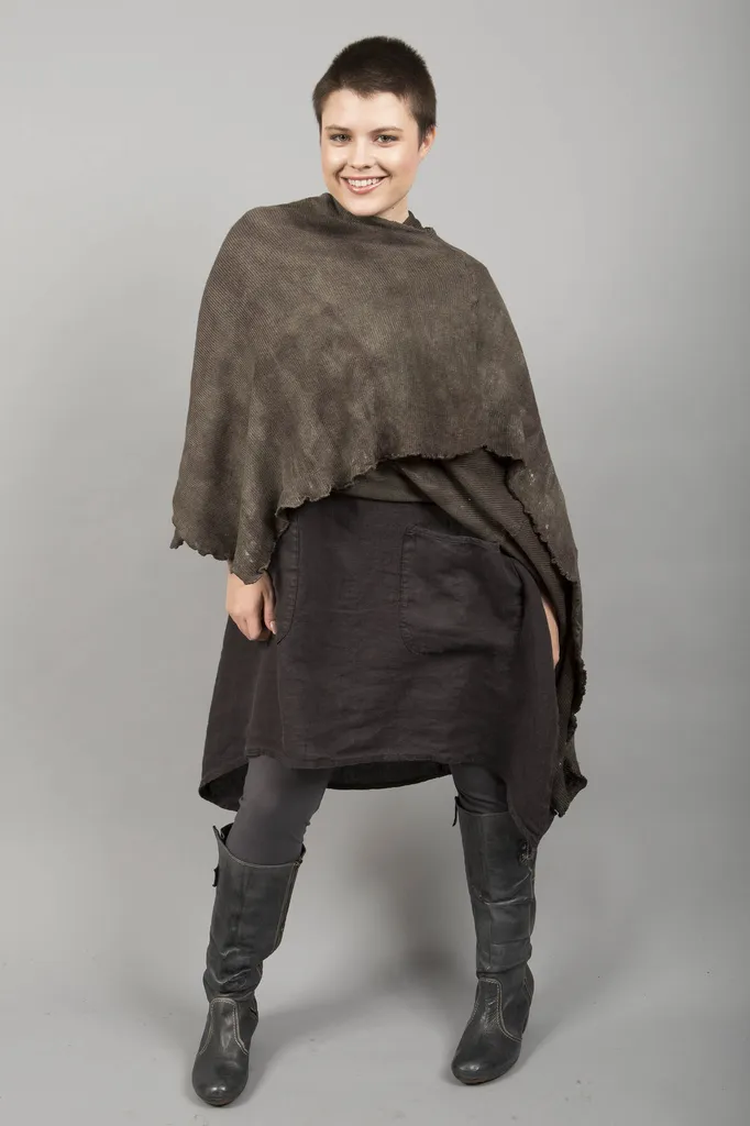 Drape Art Wrap Hand Dyed- Charcoal Blend, size O/S