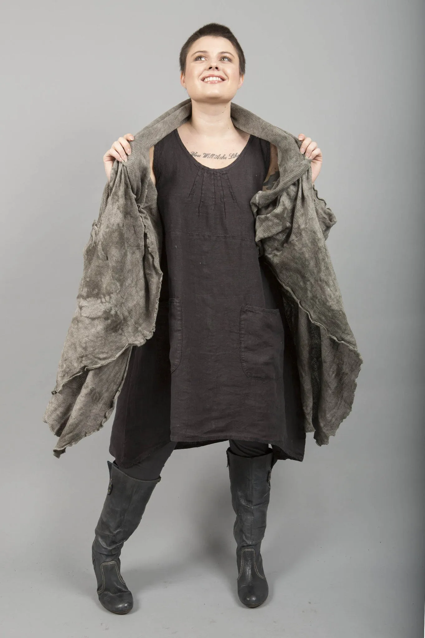 Drape Art Wrap Hand Dyed-Cloudy Grey Sky, size O/S