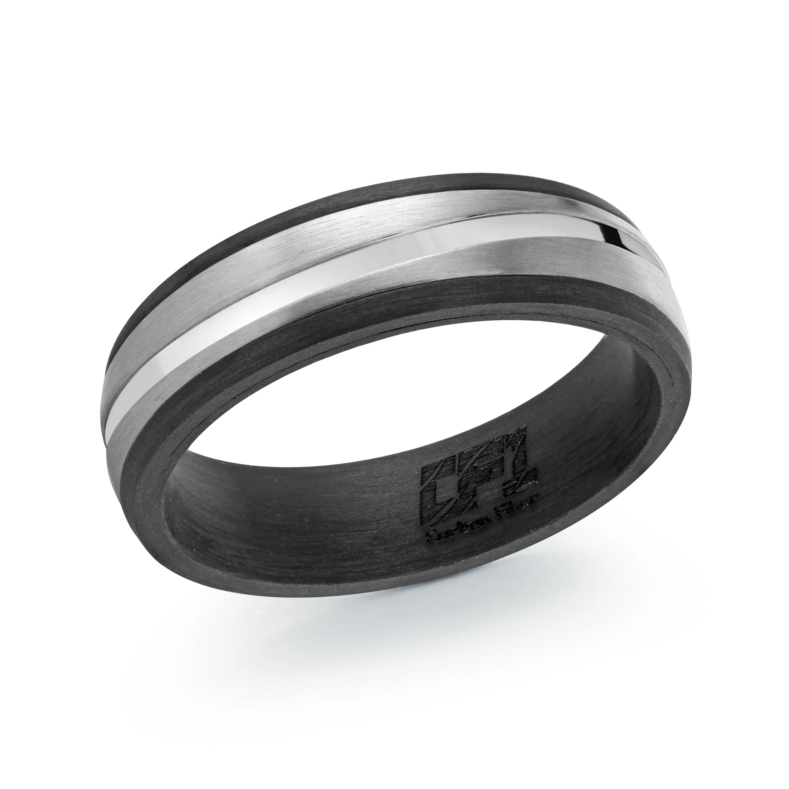 Dual Carbon Swirl Ring 6mm