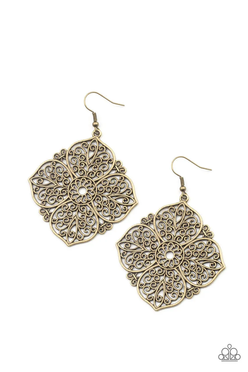Dubai Detour Brass Paparazzi Earrings