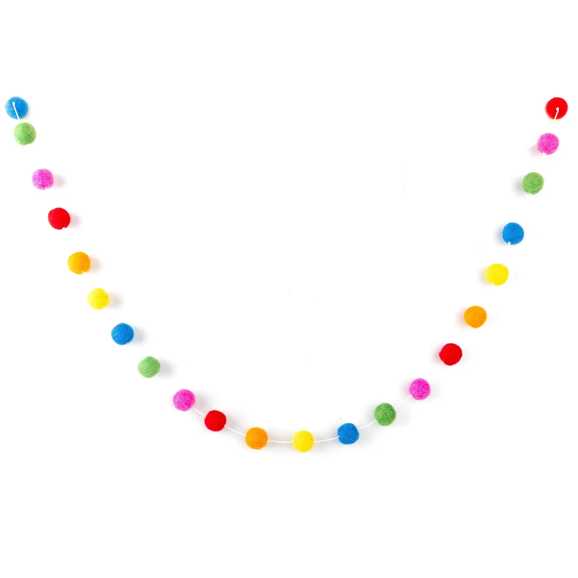 Eco-Friendly Handmade Mix Felt Ball Garland  Charming Wool Felt Balls for Small Home Decor and Celebrations
