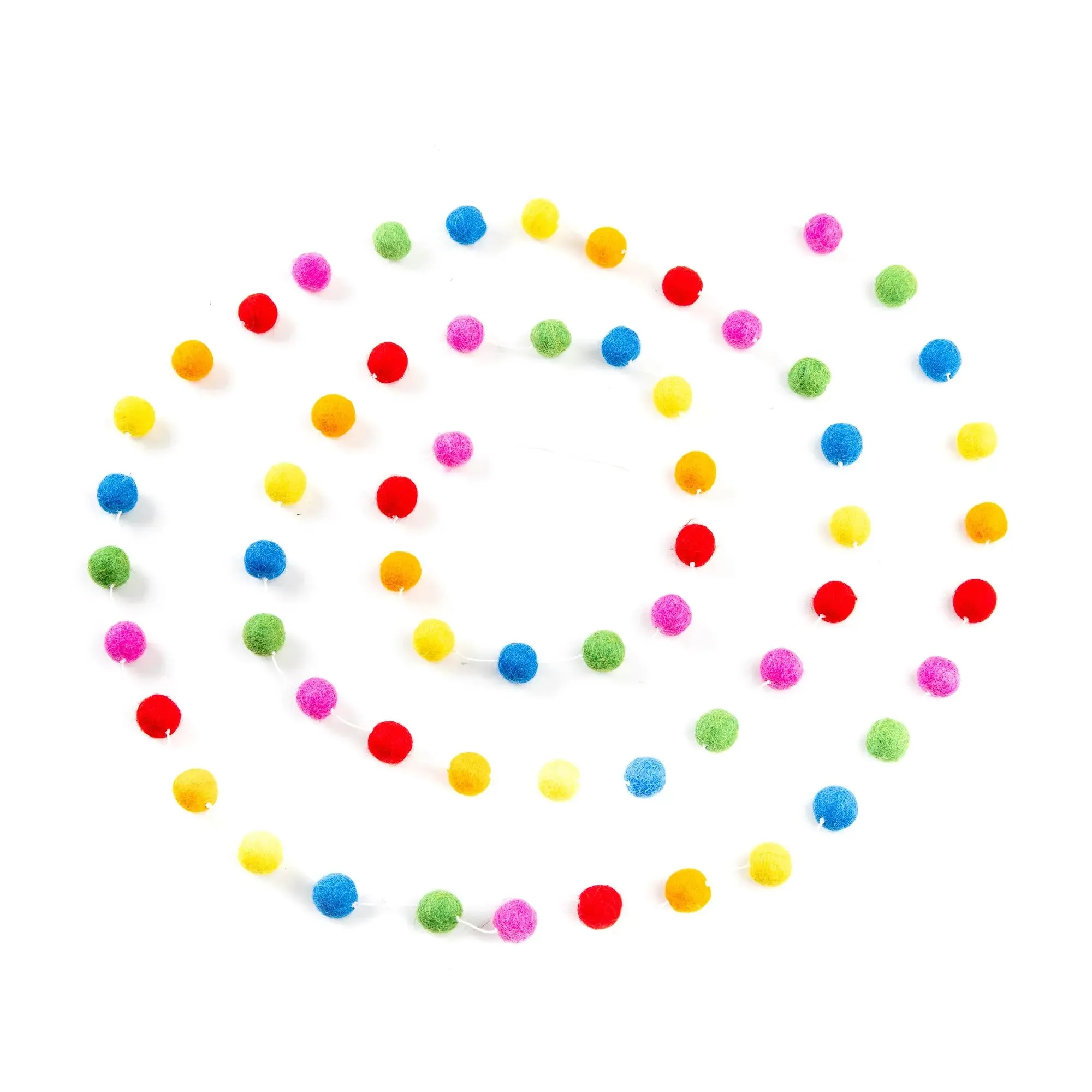Eco-Friendly Handmade Mix Felt Ball Garland  Charming Wool Felt Balls for Small Home Decor and Celebrations