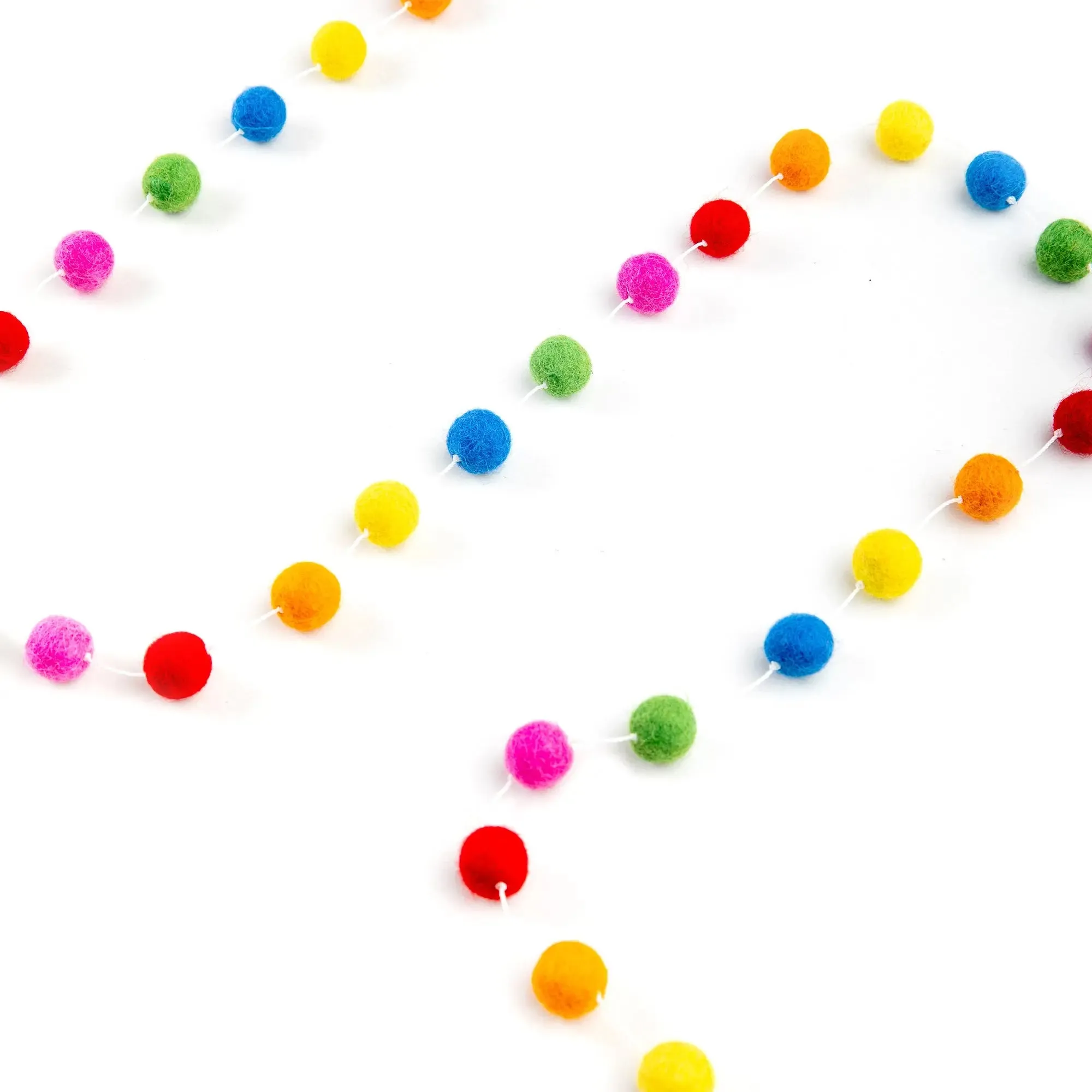 Eco-Friendly Handmade Mix Felt Ball Garland  Charming Wool Felt Balls for Small Home Decor and Celebrations