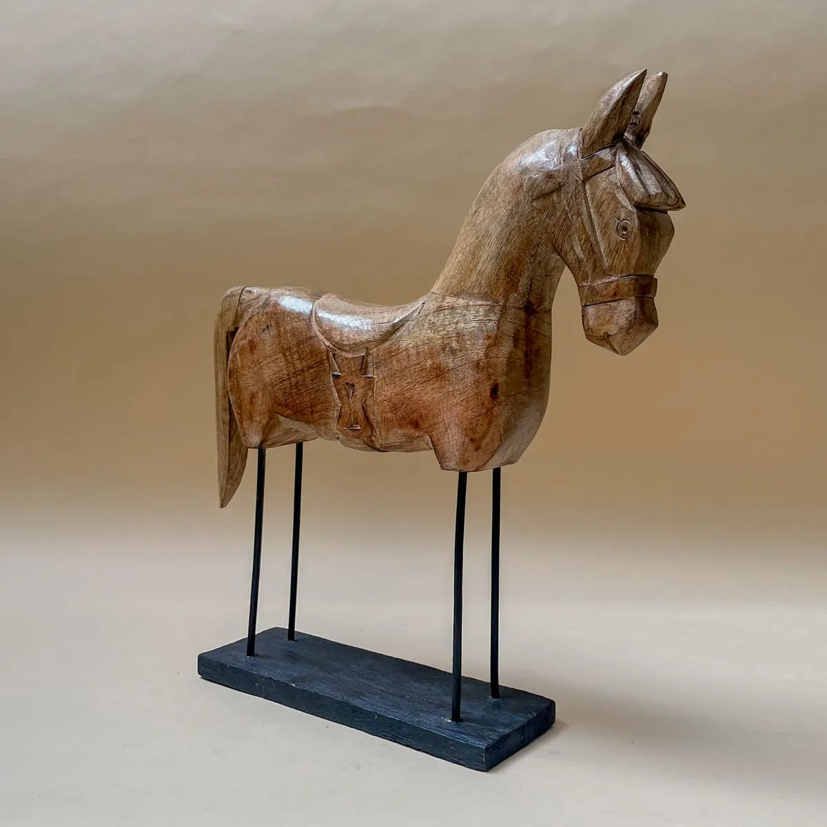 Edit House & Home-Home Artisan Leopold Wooden Horse Sculpture (Large)
