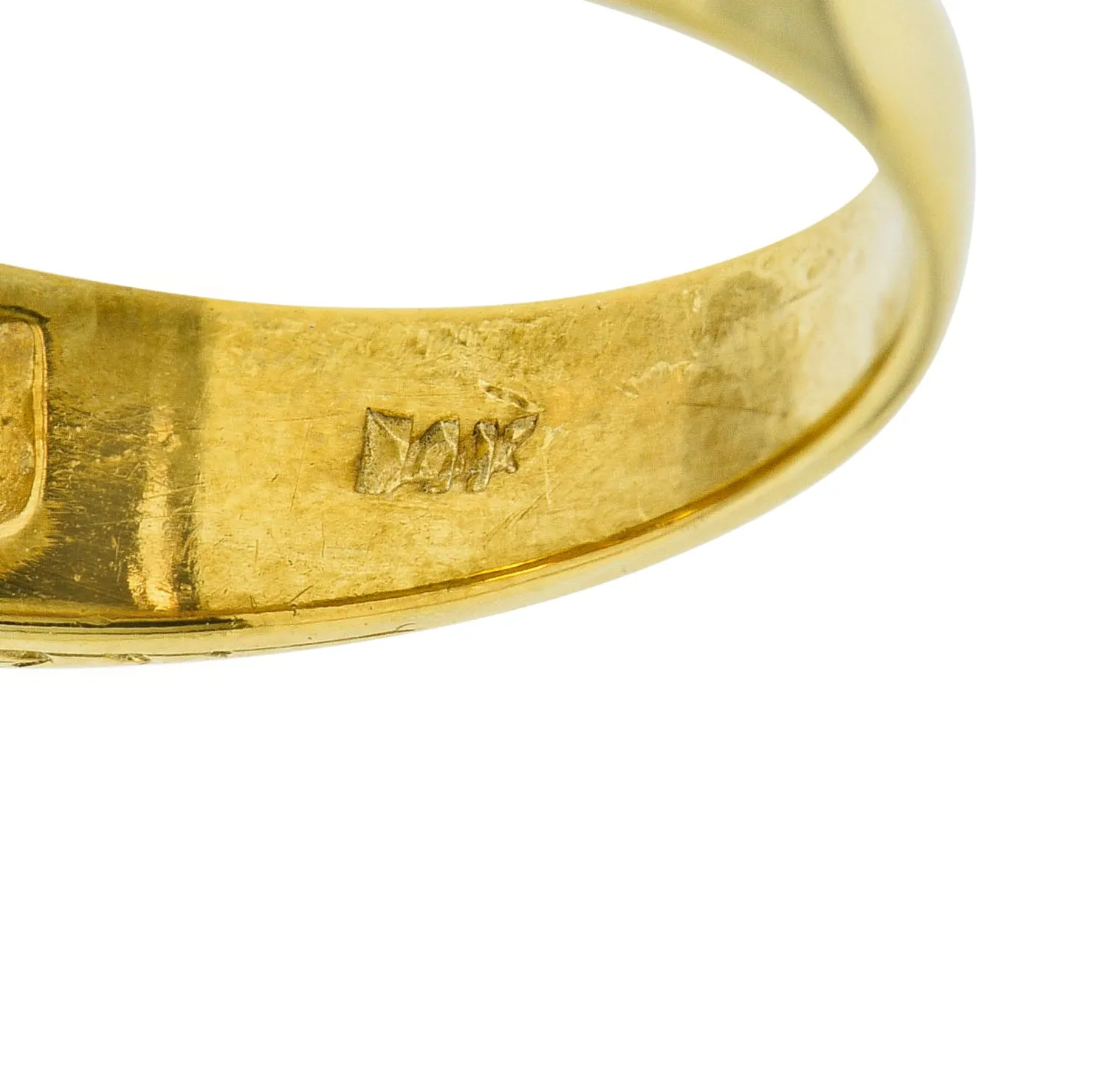 Egyptian Revival Diamond 14 Karat Gold Lotus & Pharaoh Ring