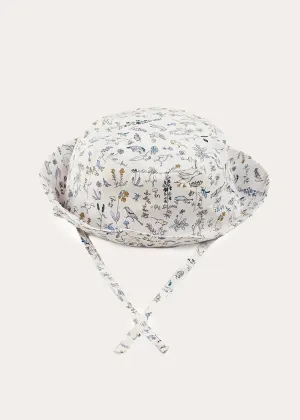 Ellis Birds Tie Hat in Blue Made with Liberty Fabric