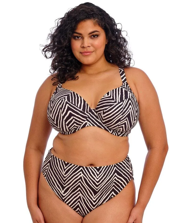 Elomi Swim Fiji Falls Underwired Plunge Bikini Top - Black