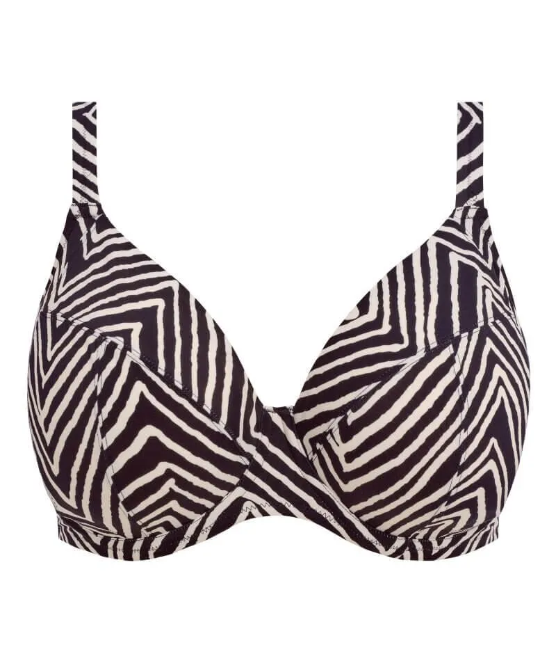 Elomi Swim Fiji Falls Underwired Plunge Bikini Top - Black