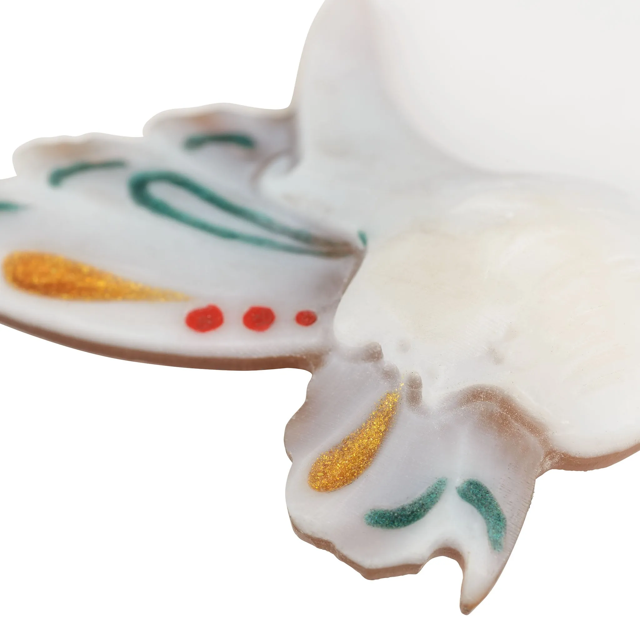 Enamel Carved Cameo Natural Shell Deco Style Pendant in Sterling Silver