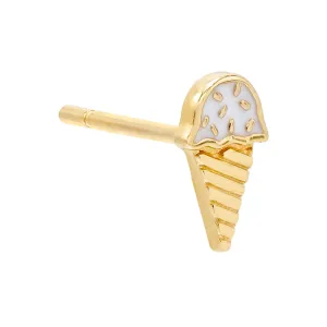 Enamel Ice Cream Stud Earring 14K