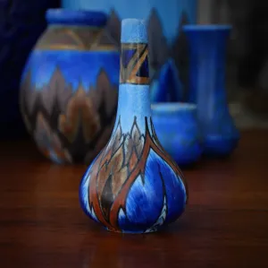 English Hand-Painted Onion Vase