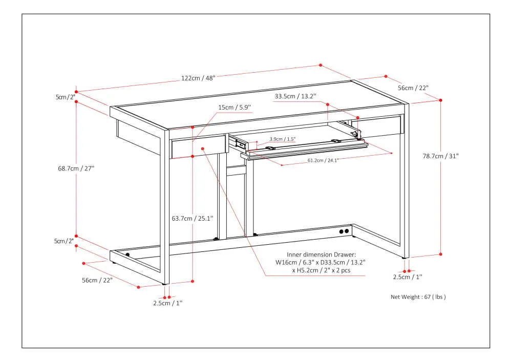 Erina Small Desk in Acacia