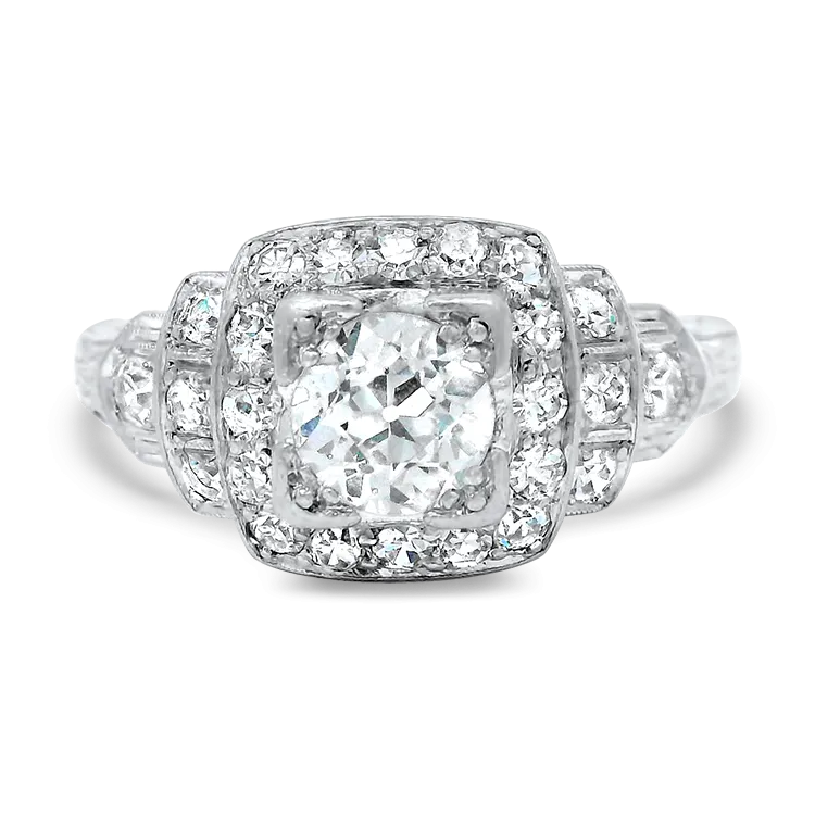 Estate Platinum Art Deco Diamond Engagement Ring