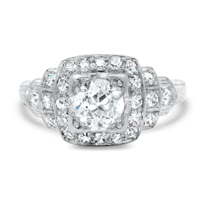 Estate Platinum Art Deco Diamond Engagement Ring