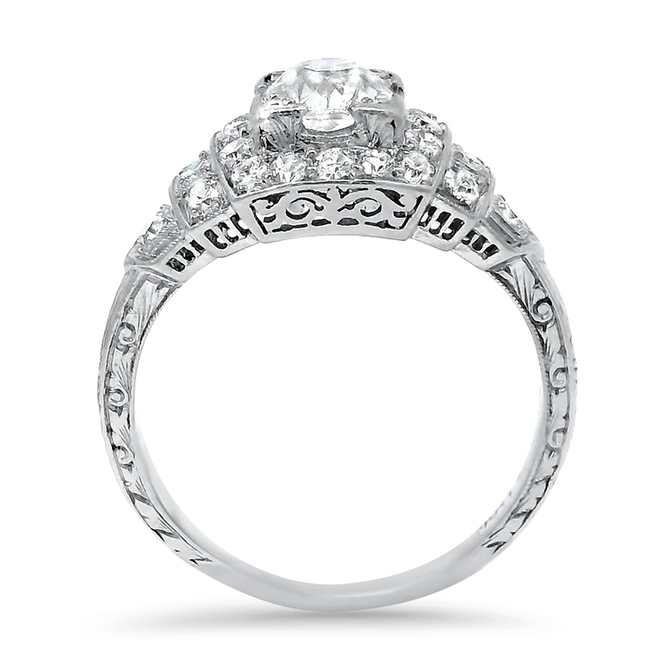Estate Platinum Art Deco Diamond Engagement Ring