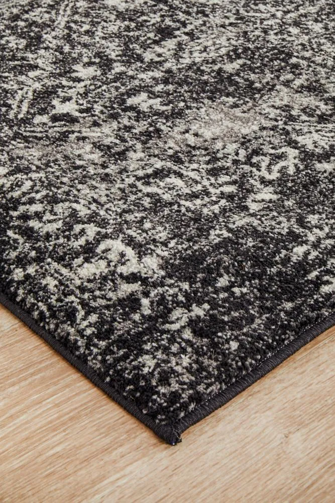 Evoke Scape Charcoal Transitional Runner Rug