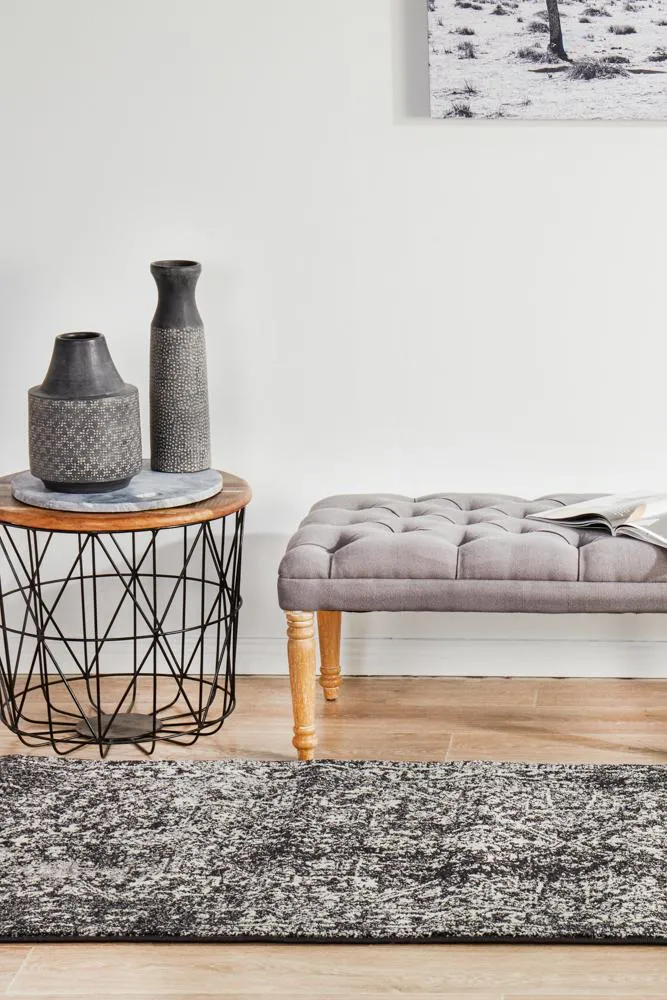 Evoke Scape Charcoal Transitional Runner Rug