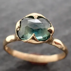 fancy cut montana blue sapphire 18k yellow gold solitaire ring gold gemstone engagement ring 2645 Alternative Engagement