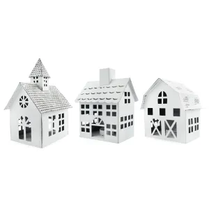 Farmhouse Christmas Village Collection #2 w/ Church, Barn and School (Case of 2 Sets)