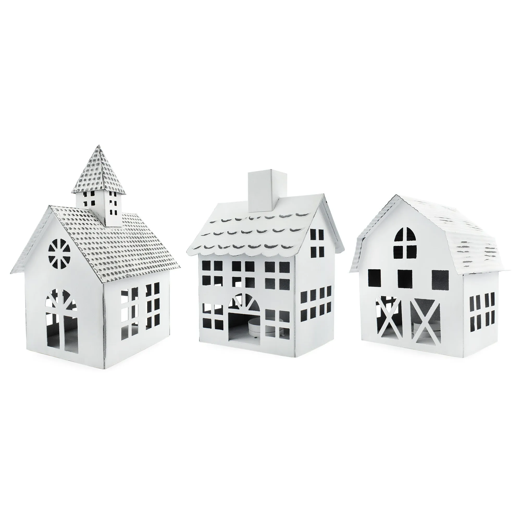 Farmhouse Christmas Village Collection #2 w/ Church, Barn and School (Case of 2 Sets)