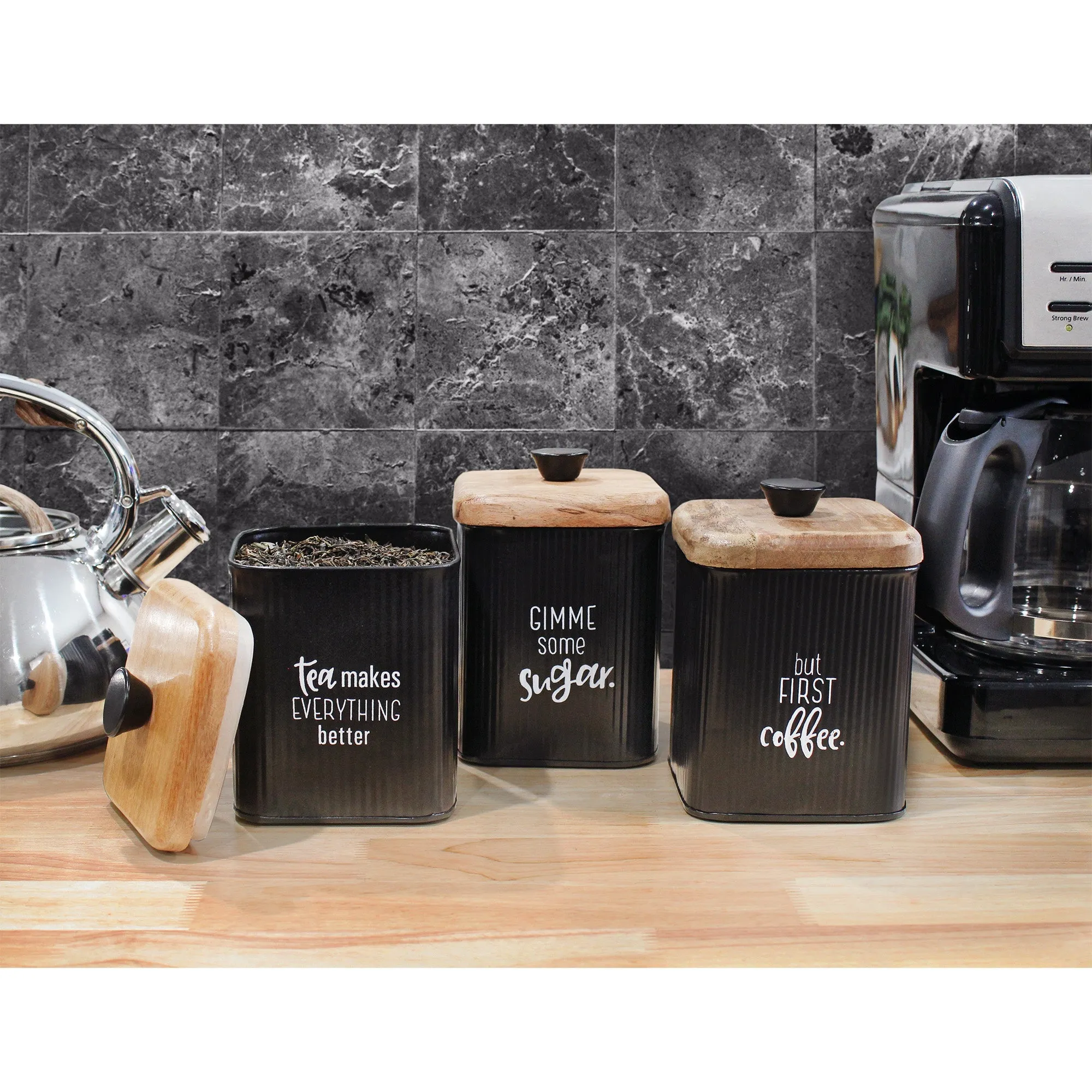 Farmhouse Metal Canisters (Set of 3)