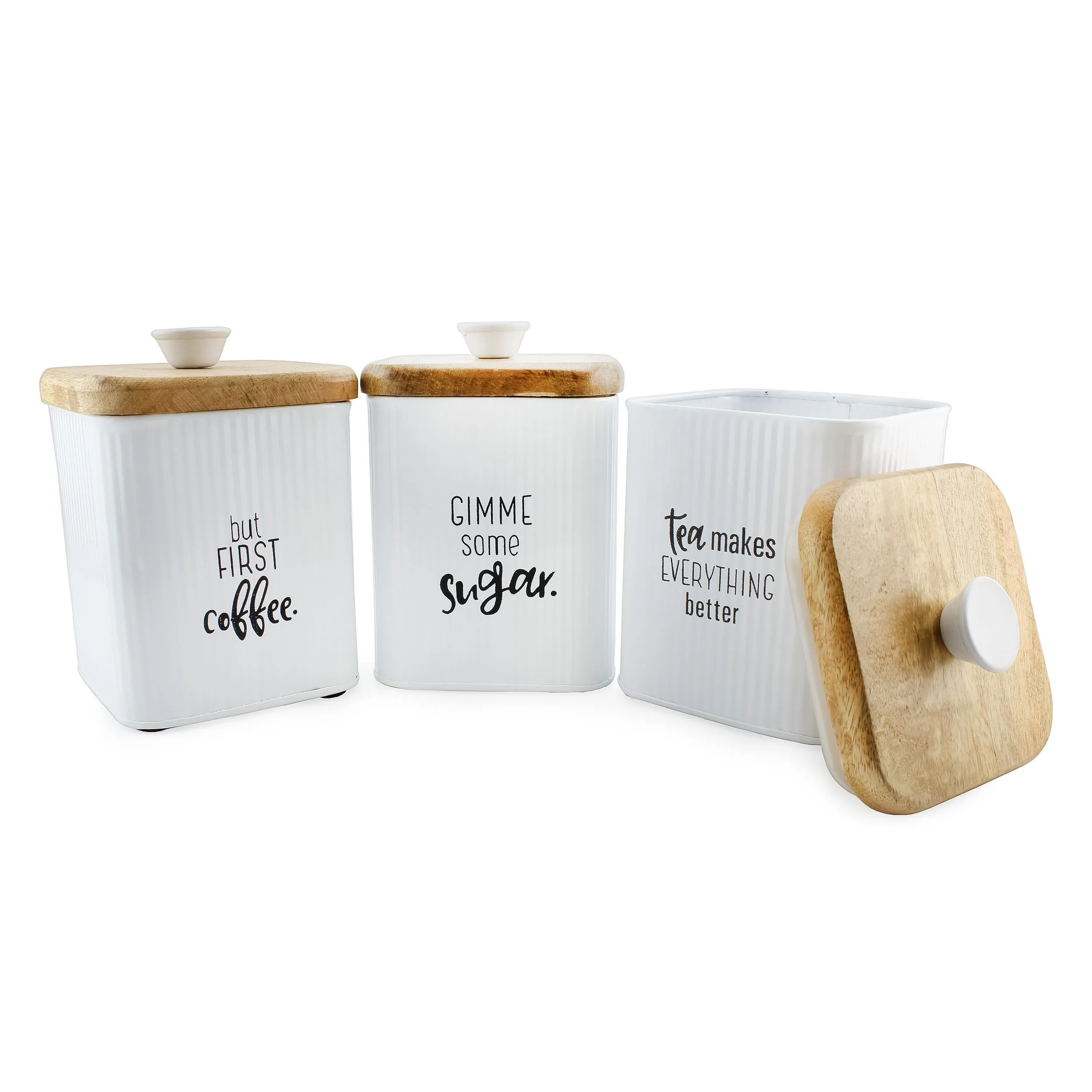 Farmhouse Metal Canisters (Set of 3)