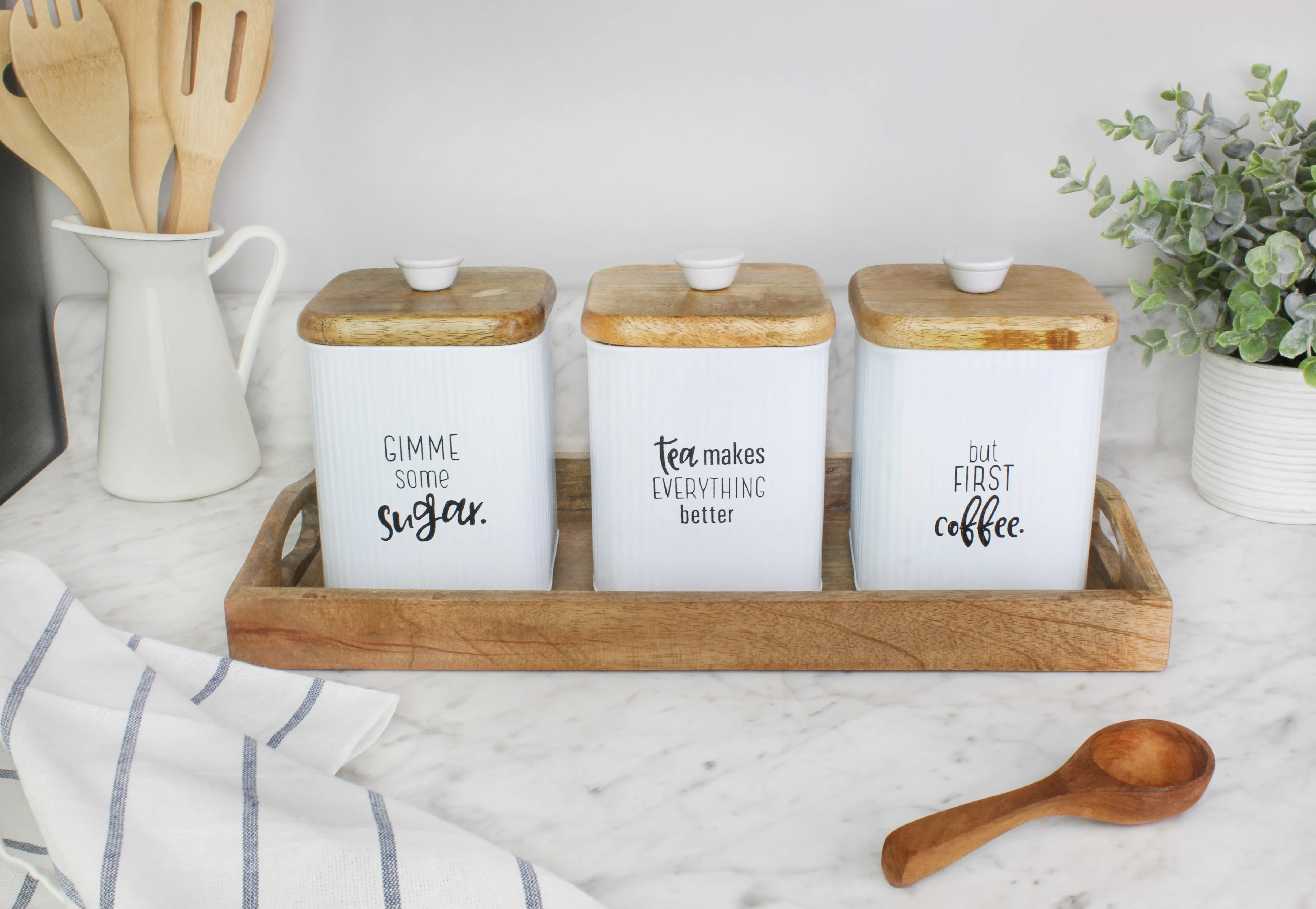 Farmhouse Metal Canisters (Set of 3)