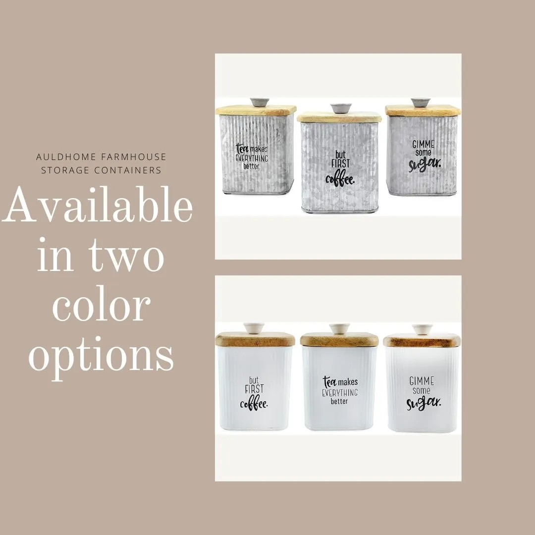 Farmhouse Metal Canisters (Set of 3)