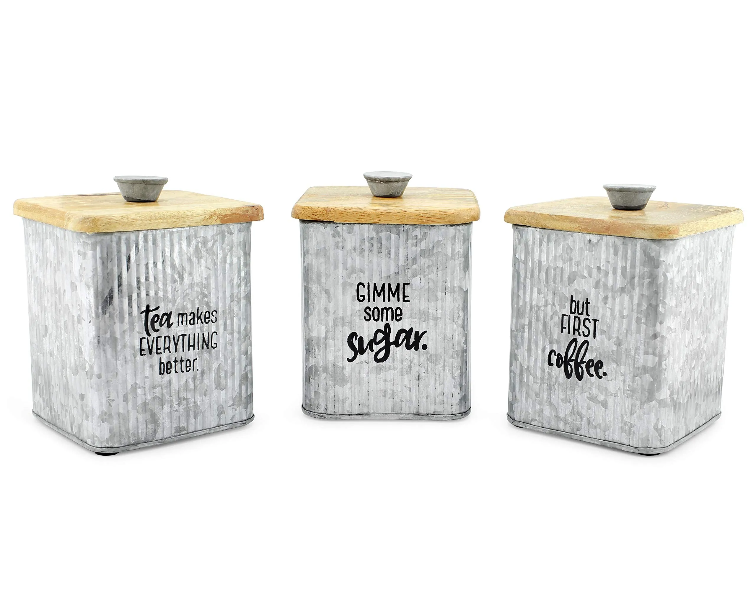 Farmhouse Metal Canisters (Set of 3)